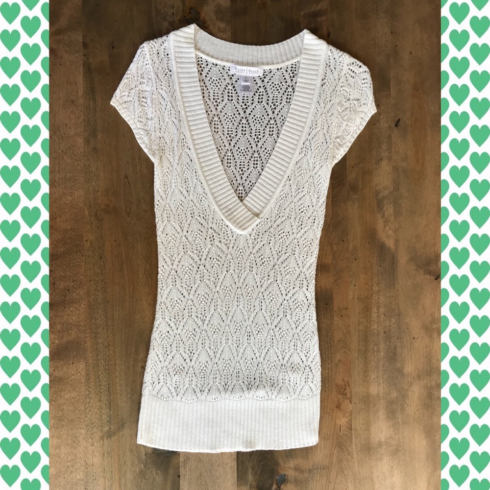 White House|Black Market Long Crochet Top